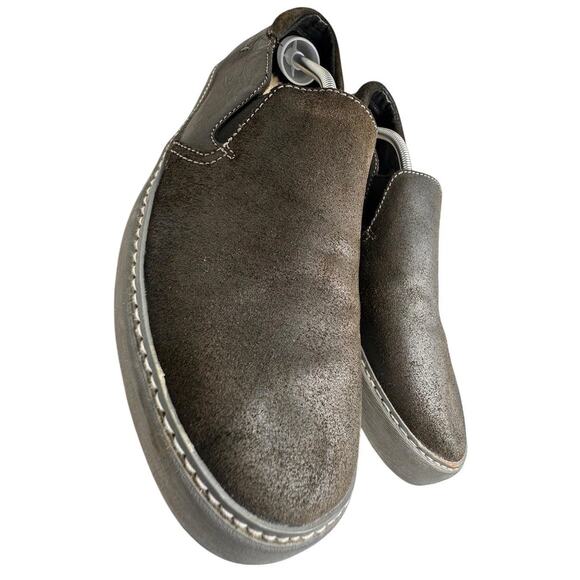 Ugg Men’s Kilian Slip On Sneaker Sz 13 Charcoal Black Leather Suede Wool Lined - Picture 2 of 15